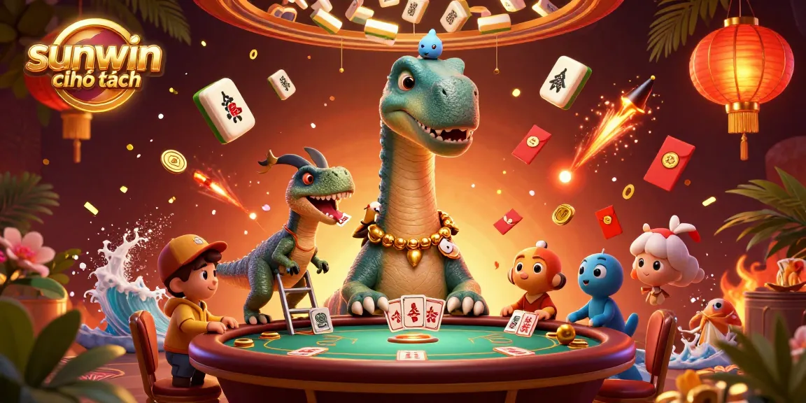 Experience the thrill of sunwin chính hãng with a vibrant scene featuring cartoon characters in a dynamic casino.