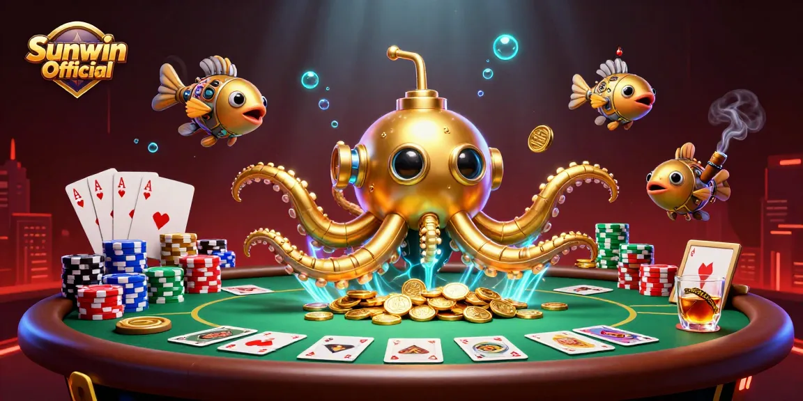 Experience thrilling gameplay with Sunwin Official in this vibrant 3D casino illustration.